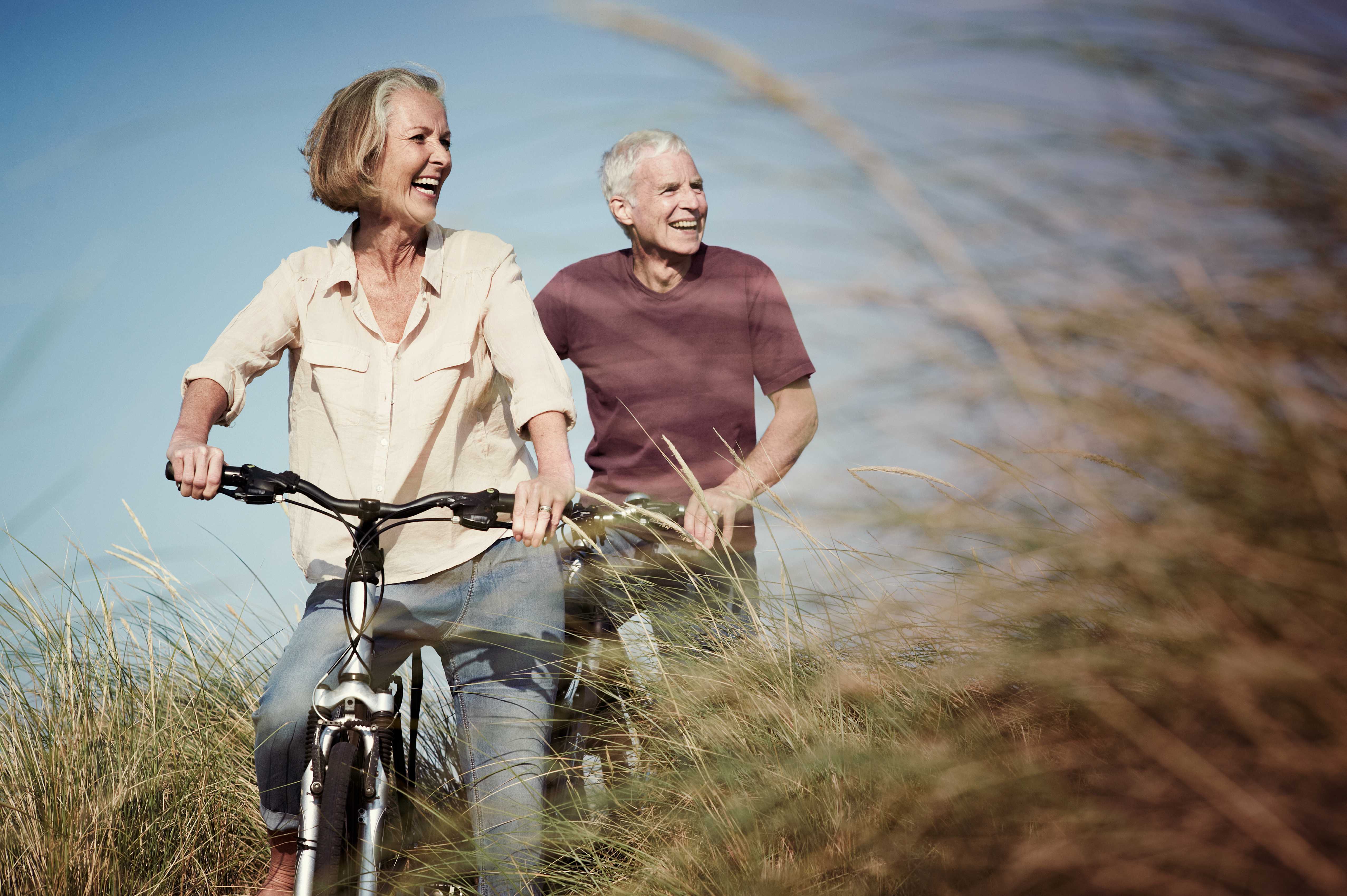 Couple on their bikes